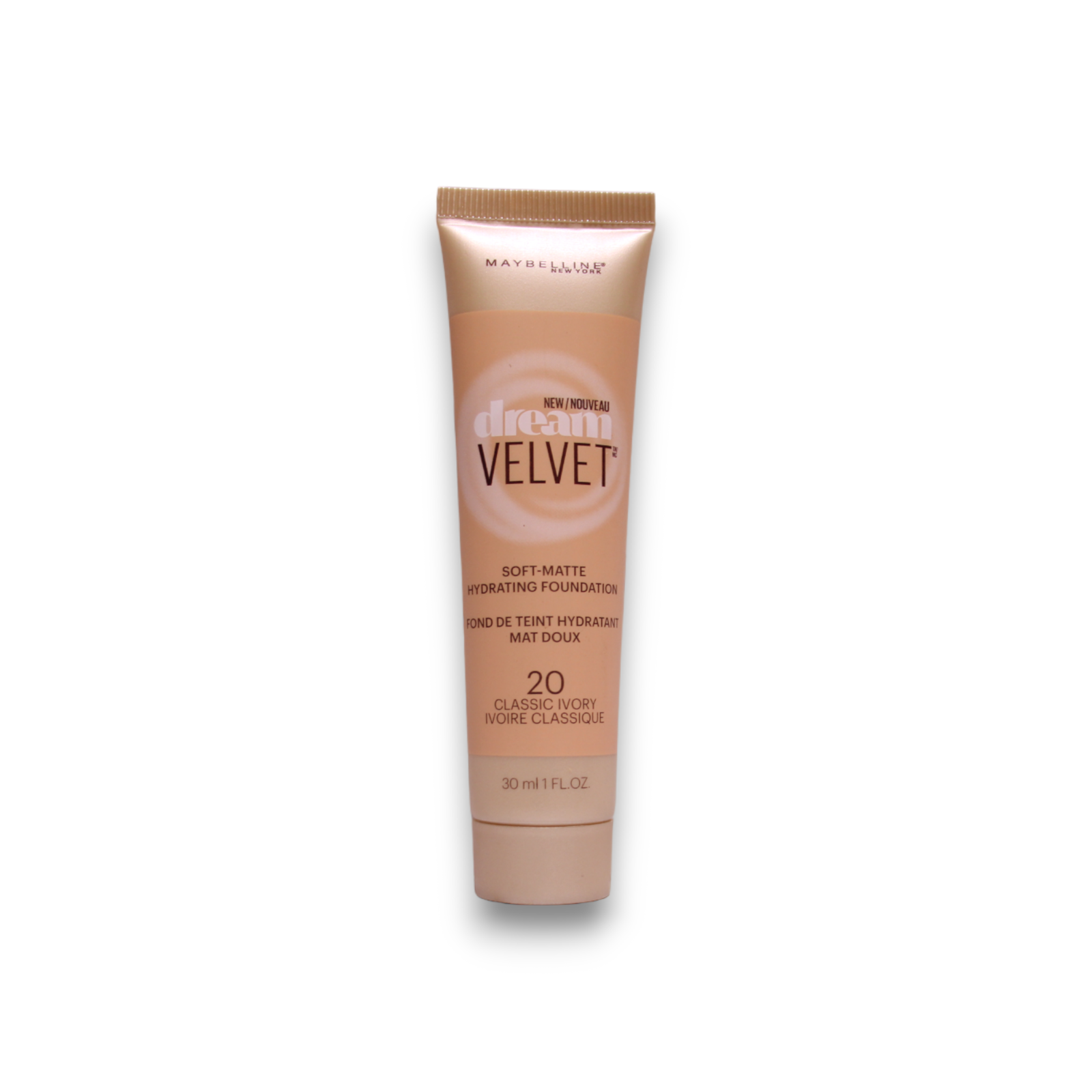 Maybelline, Dream Velvet, Mat doux, Fond de teint crème, 20, Ivoire classique, 30 ml