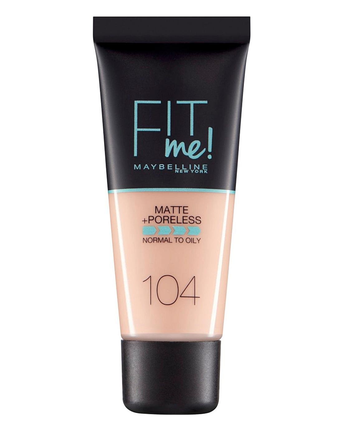 Maybelline, Fit Me Matte + Poreless, Fond de teint liquide, 104, Ivoire doux, 30 ml