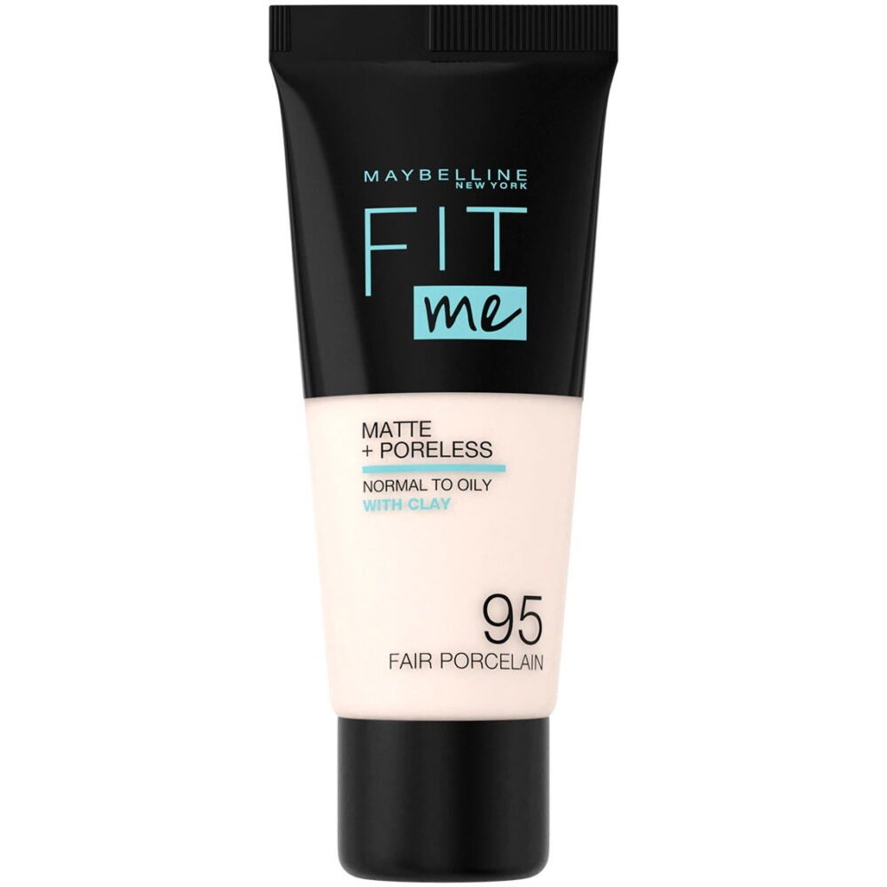 Maybelline, Fit Me Matte + Poreless, Fond de teint liquide, 95, Porcelaine équitable, 30 ml