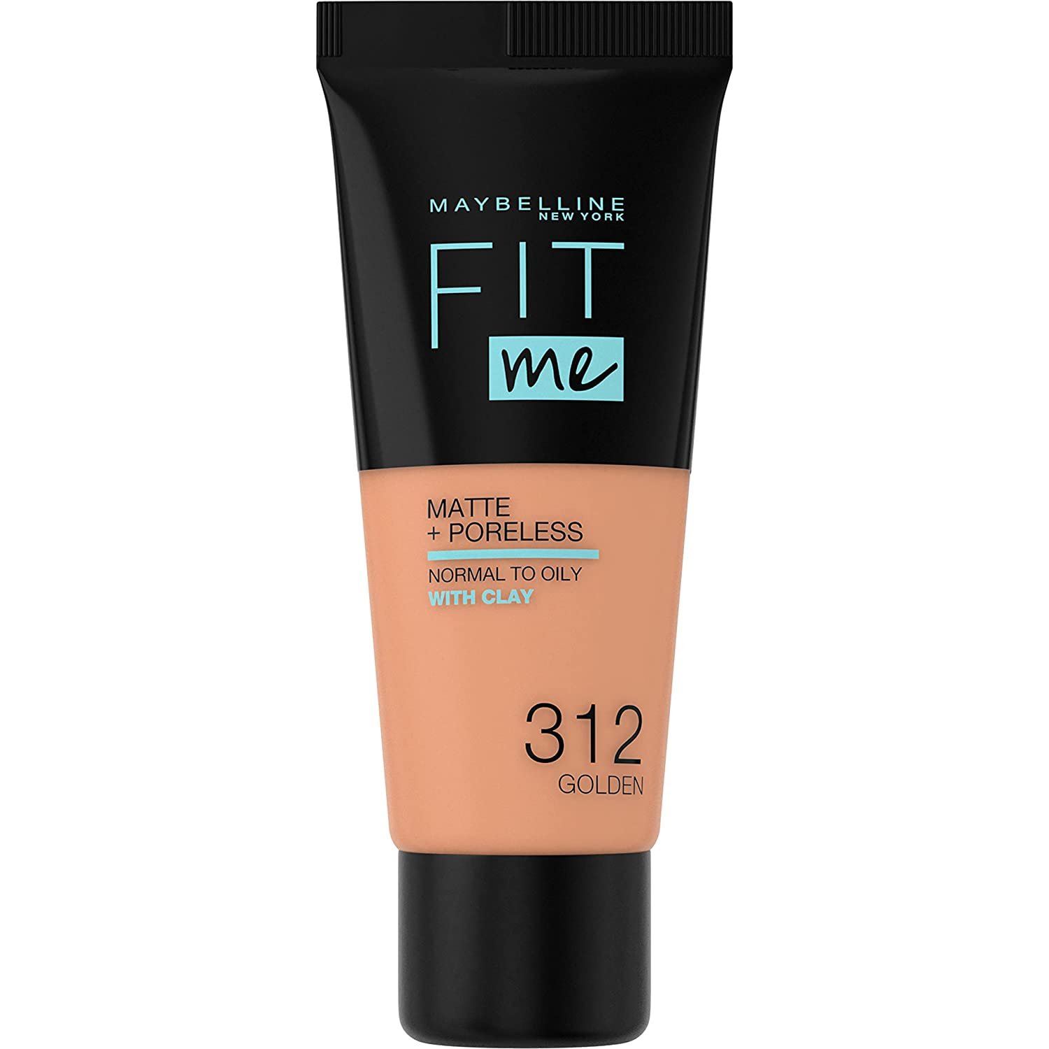 Maybelline, Fit Me Matte + Poreless, Fond de teint liquide, 312, Doré, 30 ml