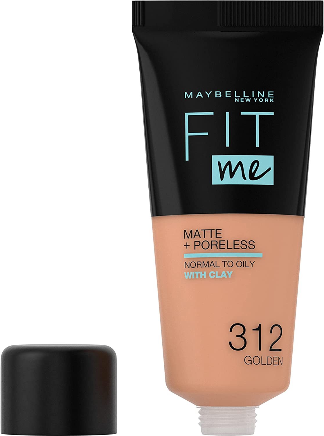 Maybelline, Fit Me Matte + Poreless, Fond de teint liquide, 312, Doré, 30 ml – Image 2