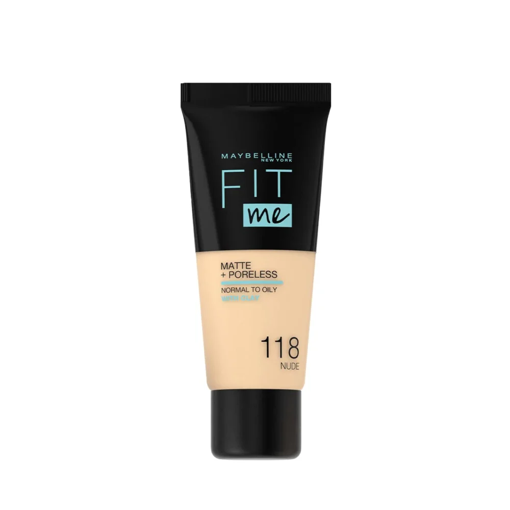 Maybelline, Fit Me Matte + Poreless, Fond de teint liquide, 118, Nu, 30 ml